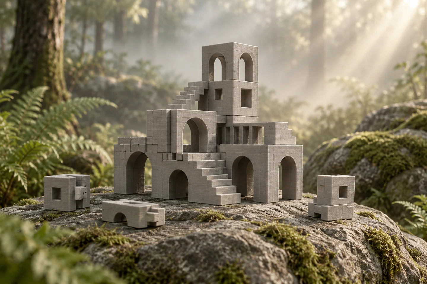 PrintAblocks: Modular worlds that grow one connection at a time. — AI-generated concept artwork